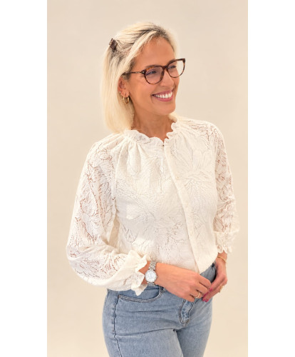 Chemise Dentelle Florale Écrue - Melina