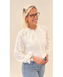 Chemise Dentelle Florale Écrue - Melina