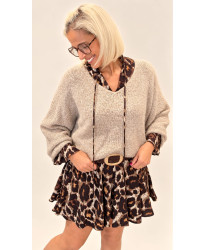 Ceinture Tressée Boucle Bijou Taupe