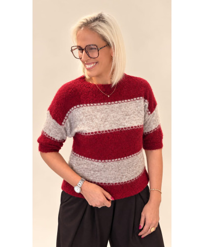 Pull Laine Retro Bordeaux - Emy