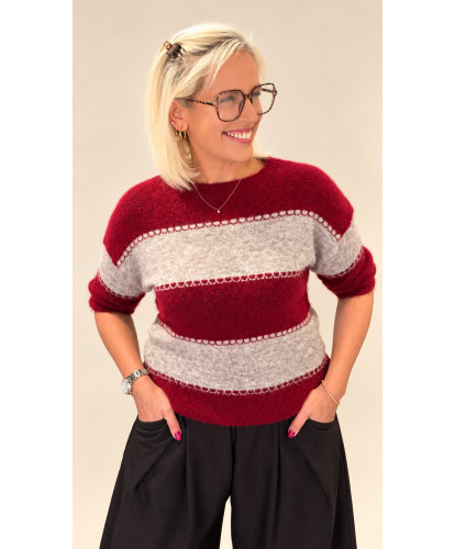 Pull Laine Retro Bordeaux - Emy