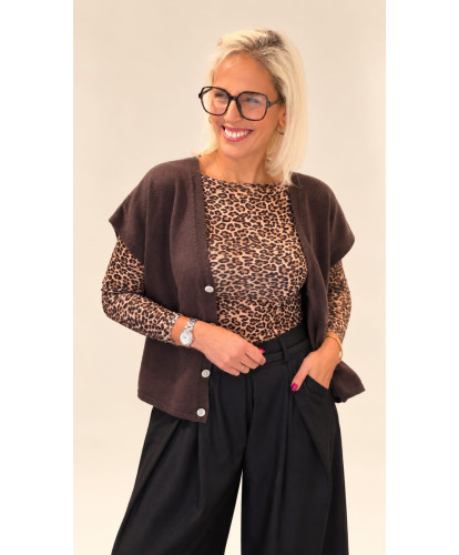 Gilet Sans Manches Chocolat - Serena