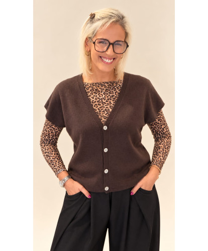 Gilet Sans Manches Chocolat - Serena
