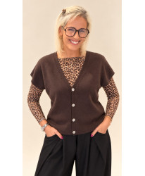 Gilet Sans Manches Chocolat - Serena