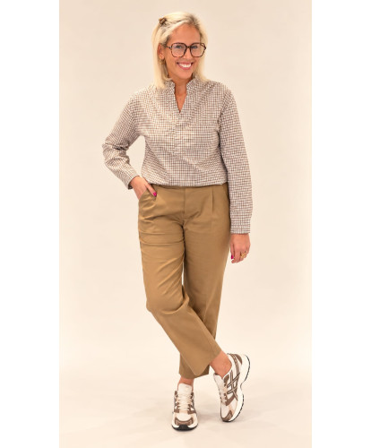 Pantalon Carotte Camel -...
