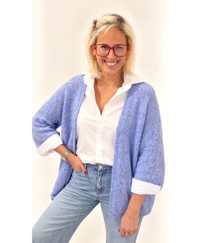 Gilet Fluffy Oversize Bleu...