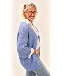 Gilet Fluffy Oversize Bleu Ciel - Solene