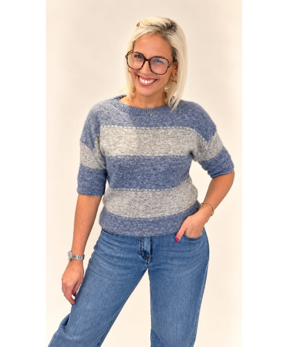 Pull Laine Retro Bleu - Emy