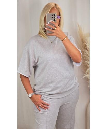 Ensemble Jogging Gris Clair Imprimé - Emie