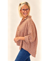 Chemise Oversize Vichy Terracotta -Nina