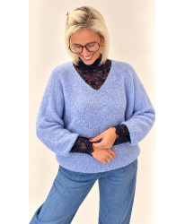 Pull Fluffy Bleu Ciel – Romy