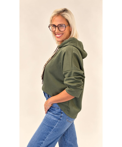 Sweat À Capuche Brooklyn Kaki - Eline