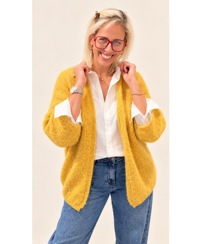 Gilet Fluffy Oversize Moutarde - Solene