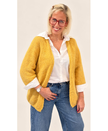 Gilet Fluffy Oversize Moutarde - Solene