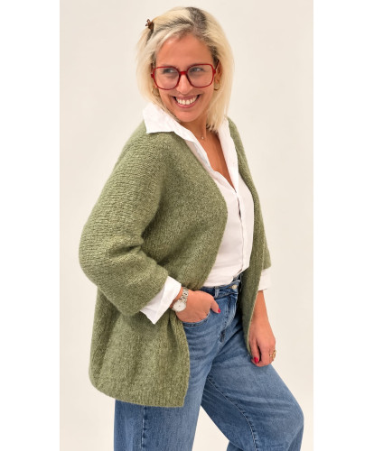 Gilet Fluffy Oversize Kaki - Solene