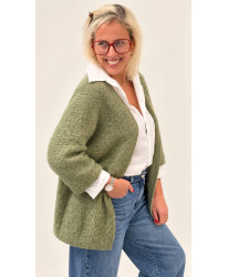Gilet Fluffy Oversize Kaki - Solene