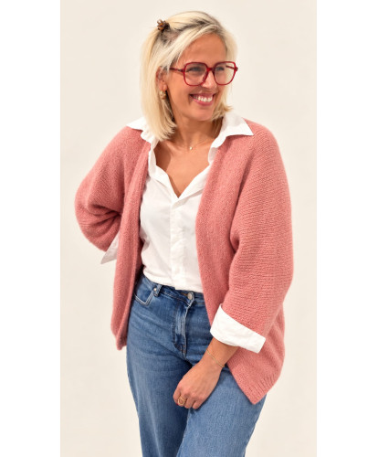 Gilet Fluffy Oversize Rose - Solene