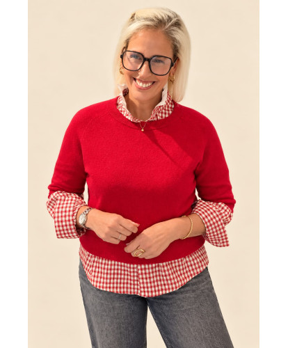 Pull Angora Rouge Vif -...