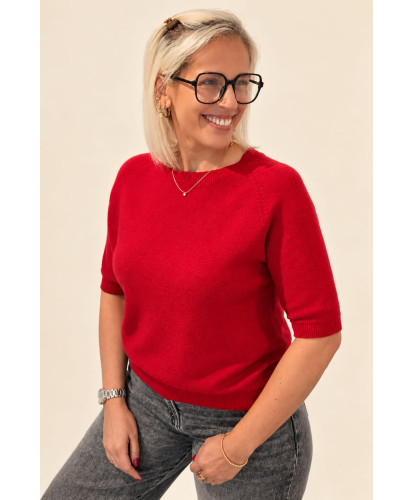 Pull Angora Rouge Vif - Amandine