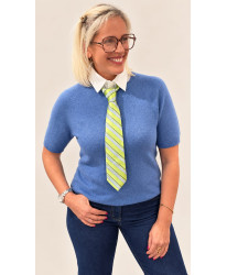 Cravate Soie Rayures Prestige Vert Anis