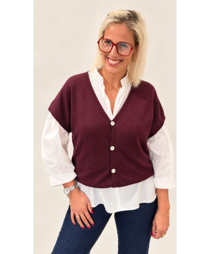 Gilet Sans Manches Prune - Serena