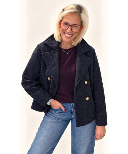 Veste Bouclette Bleu Marine...