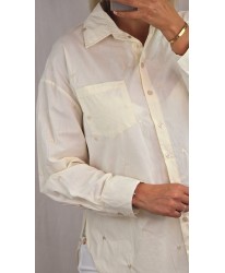 Chemise Oversize Beige Coeur Brodé - Charlie